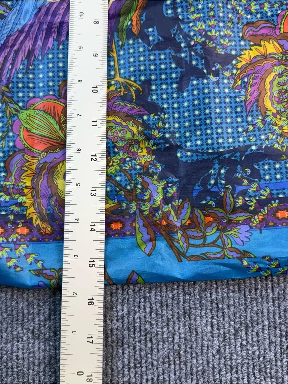 Johnny Was Blue Floral Peacock Tote with Multicolor Accents